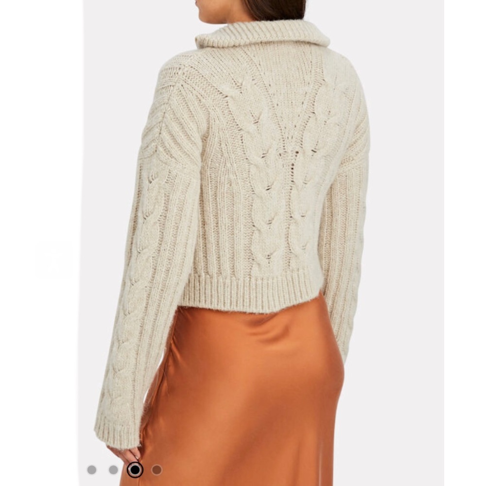 Nanushka Evie Half Zip Wool Cable Knit Wool Blend Sweater Large - Picture 4 of 16